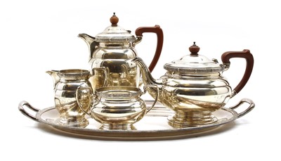 Lot 88 - A silver four piece tea-set