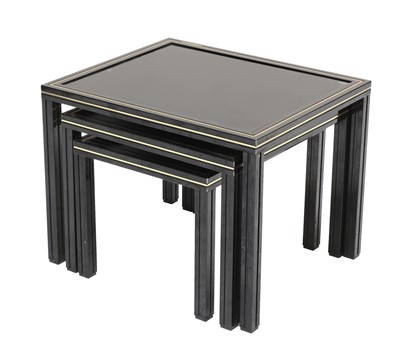 Lot 330 - A nest of three lacquered tables