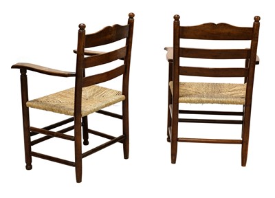 Lot 97 - A pair of rare Gordon Russell yew wood ladderback chairs