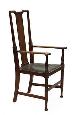 Lot 162 - An Art Deco walnut elbow chair