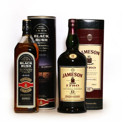 Lot 198 - Two bottles of Irish Whiskey, to include Jameson, 1780 reserve and Bushmills, Black Bush
