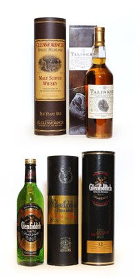 Lot 200 - Assorted Scotch Whisky; Glenfiddich, Pure Malt, Single Malt Scotch Whisky, and four other bottles