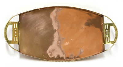 Lot 84 - A Secessionist copper and brass oval tray