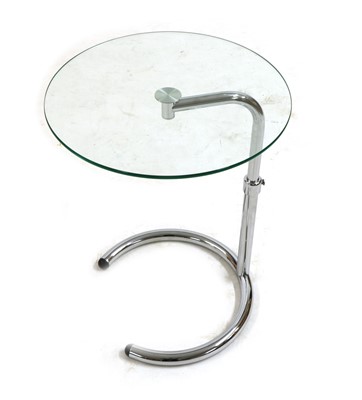 Lot 221 - An Eileen Gray style glass and chrome side table