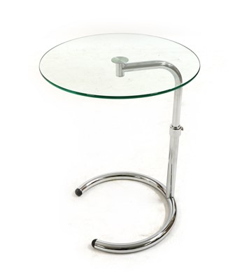Lot 221 - An Eileen Gray style glass and chrome side table