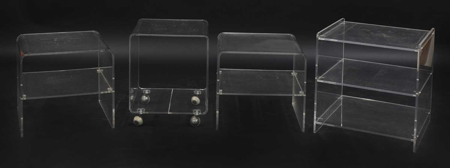 Lot 191 - Four clear Lucite tables