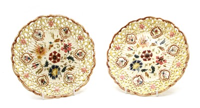 Lot 366 - A pair of pierced Zsolnay Pecs plates