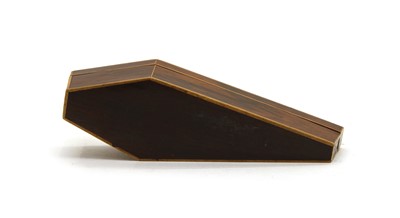 Lot 76 - A miniature rosewood coffin