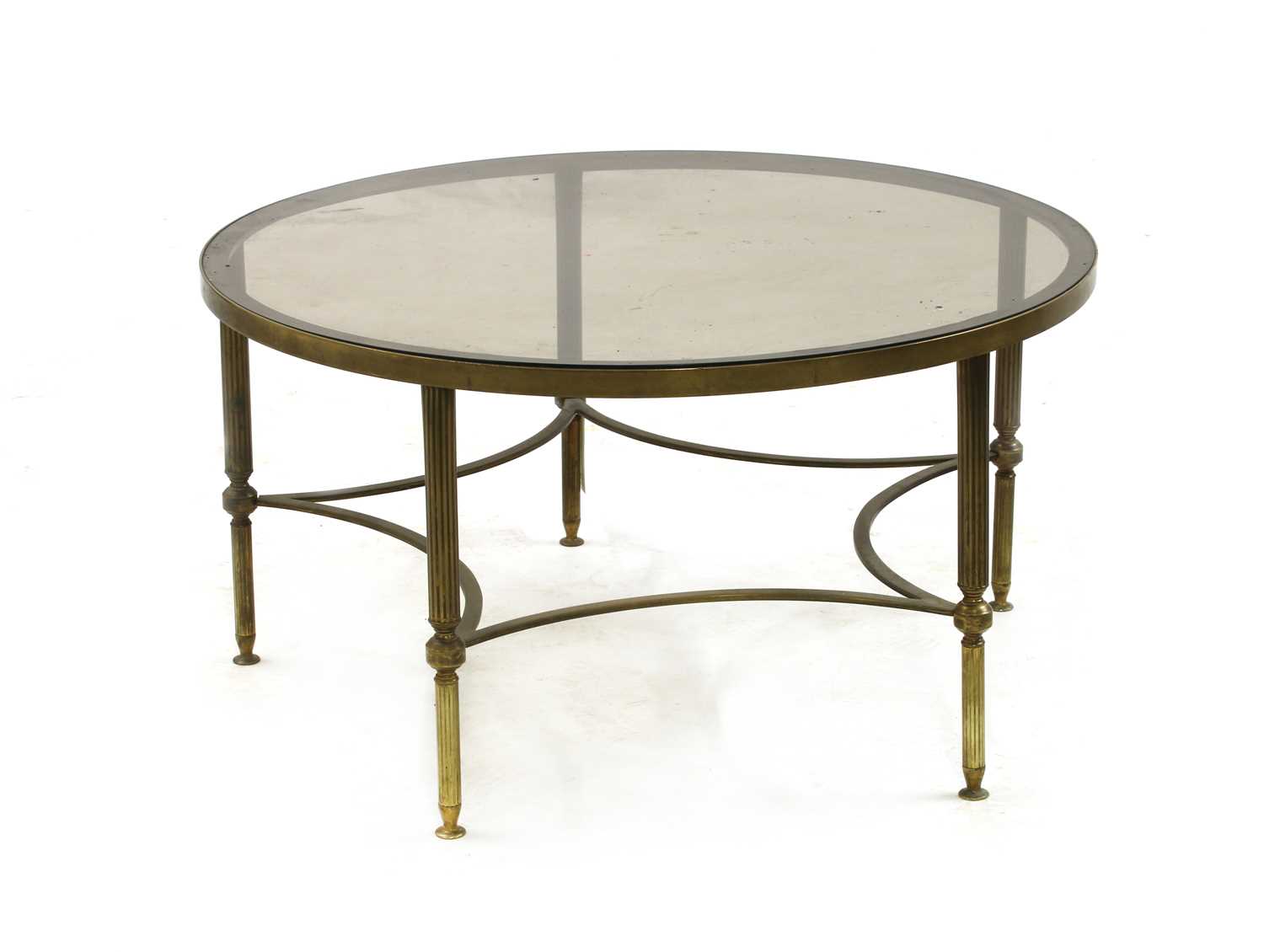 Lot 370 - A brass framed coffee table