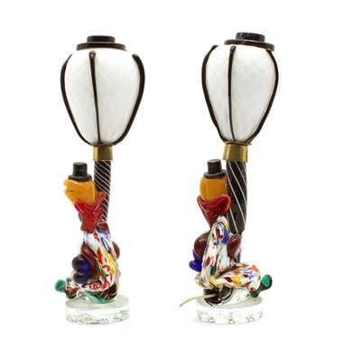 Lot 218 - A pair of Murano glass clown lamps
