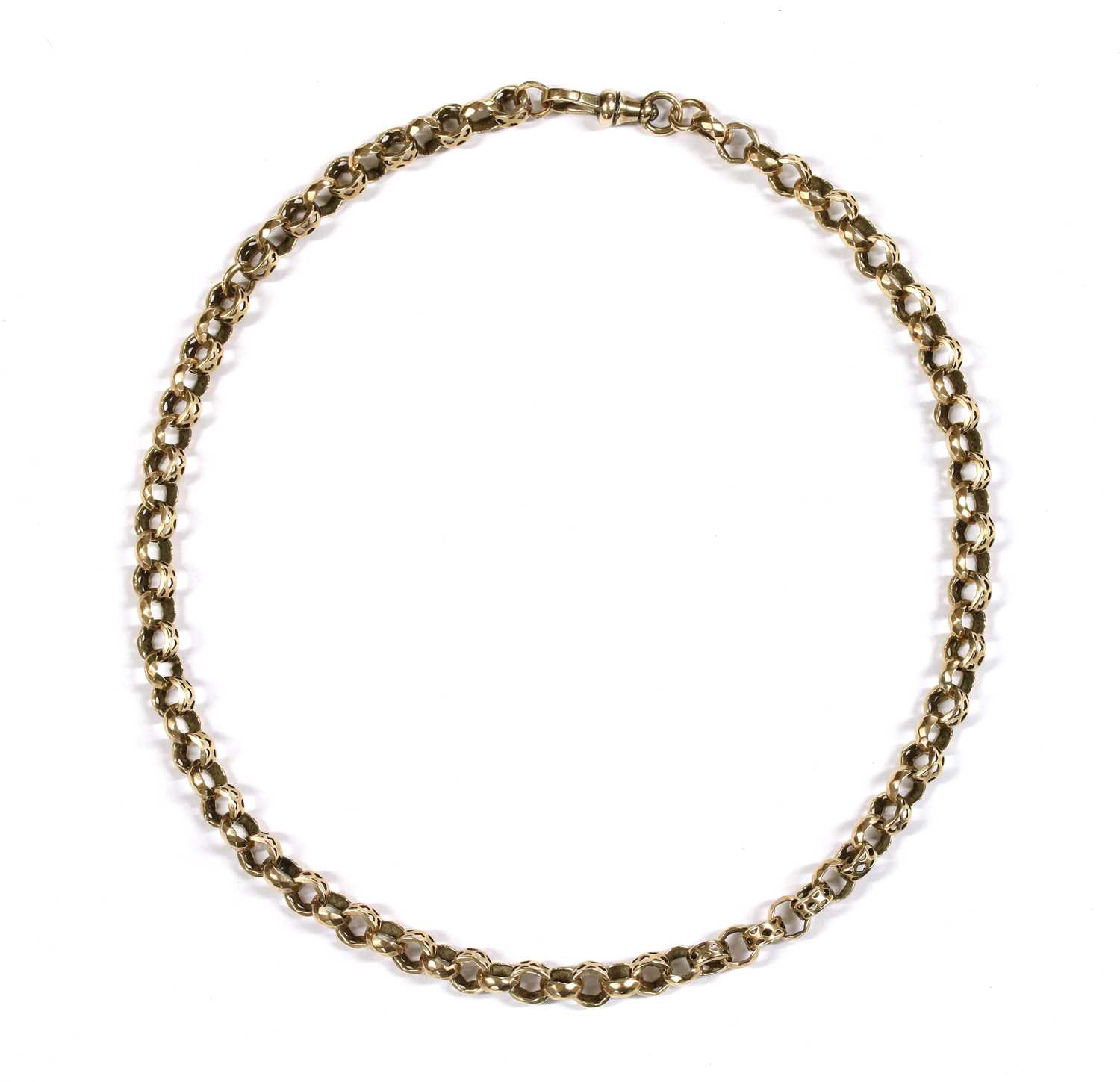 Lot 4 - A gold belcher link chain