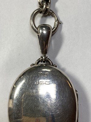 Lot 47 - A Victorian sterling silver locket and collar