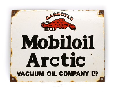 Lot 384 - An enamel sign 'Gargoyle Mobiloil Arctic Vacuum Oil Company Ltd'
