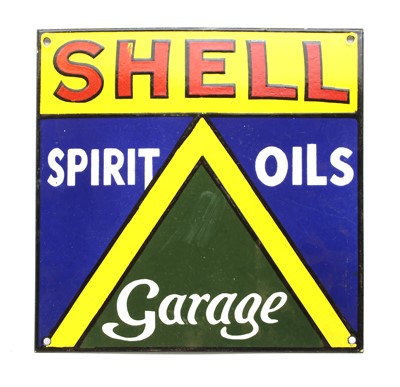 Lot 383 - An enamel sign 'Shell Spirit Oils Garage'
