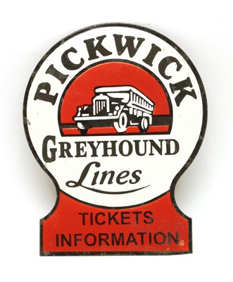 Lot 381 - An enamel sign 'Pickwick Greyhound Lines