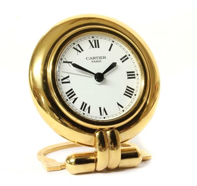 Lot 376 - A Must de Cartier 'Colisee' quartz travel alarm clock, c.1993