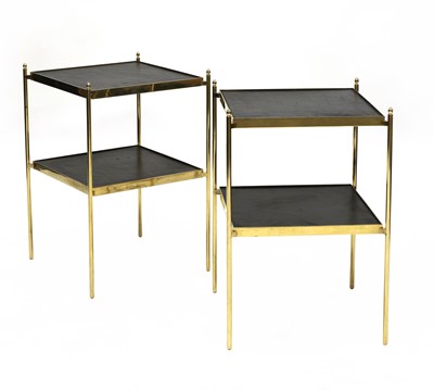 Lot 353 - A pair of Scandinavian brass side tables