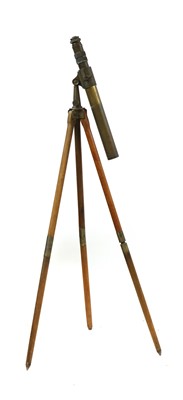 Lot 304 - A brass campaign telescope on tripod by Joseph Cooper