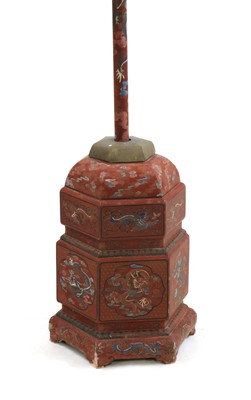 Lot 302 - A Chinese circular wooden birdcage on stand