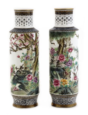 Lot 49 - A pair of Chinese famille rose vases