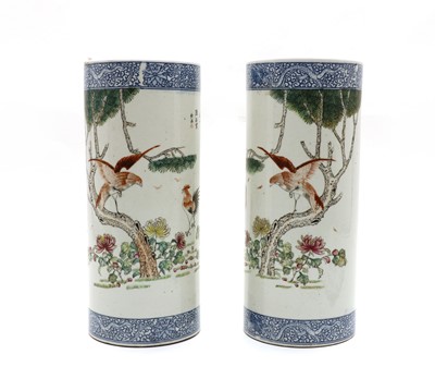 Lot 50 - A pair of Chinese famille rose vases