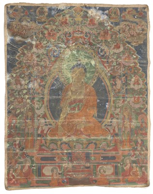 Lot 132 - A Tibetan thangka