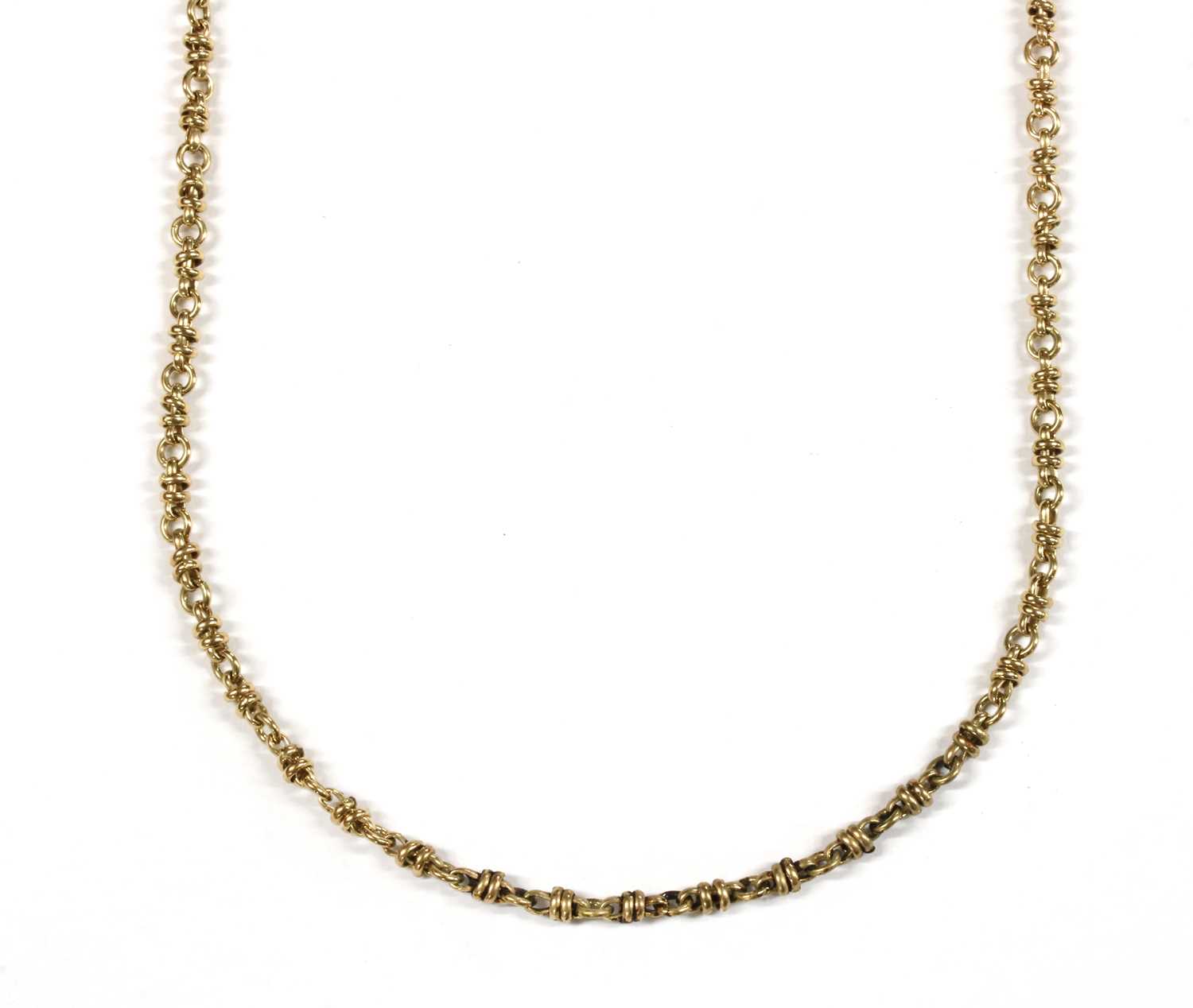 Lot 64 - A 9ct gold fancy link necklace