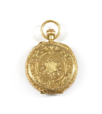 Lot 253 - A gold open-faced pin set fob watch