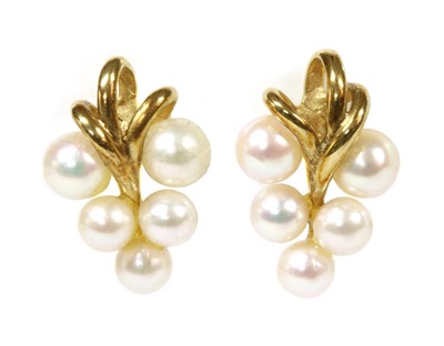 Lot 187 - A pair of 9ct gold cultured freshwater pearl earrings