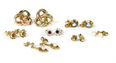 Lot 86 - Seven pairs of gold earrings