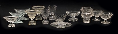 Lot 285 - A collection of thirteen various Regency and later cut glass open salts