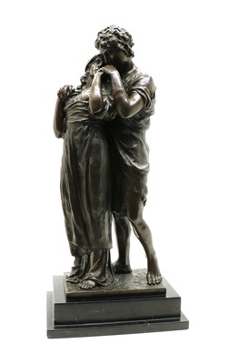 Lot 237A - 'Lovers' a modern bronzed figure group