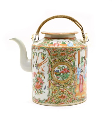 Lot 21A - A famille rose canton porcelain tea kettle c. 1880