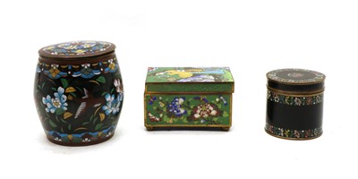 Lot 231 - Three Chinese and Japanese cloisonne boxes late 19th century
