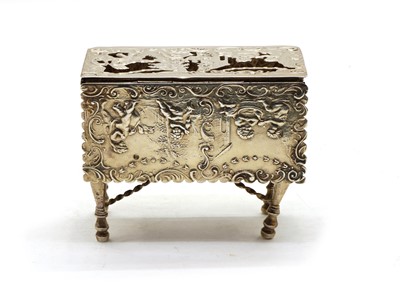 Lot 38 - An antique Dutch silver miniature table c. 1890