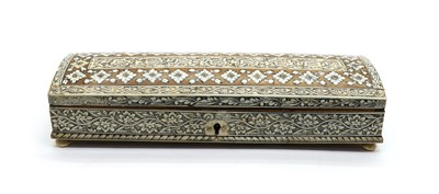 Lot 209 - A vizagapatam padouk wood ivory inlaid scribe box c.1800