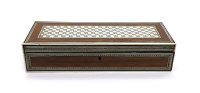 Lot 215 - A fine 19th century Damascus work rosewood, silver and ivory pen box