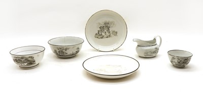Lot 227 - A group of various 18th/19th century Grisaille decorated cream ware tea bowls