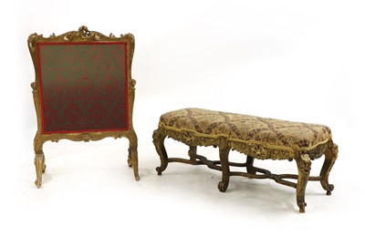 Lot 328 - A carved gilt duet stool