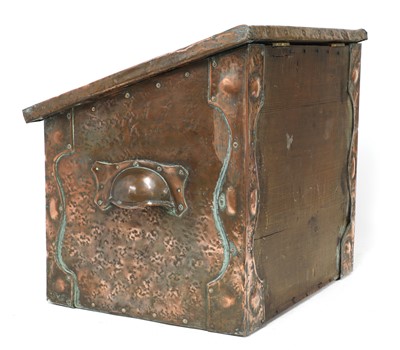 Lot 50 - An Arts and Crafts embossed coal box