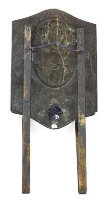 Lot 53 - A Scottish Arts and Crafts brass twin-light wall sconce