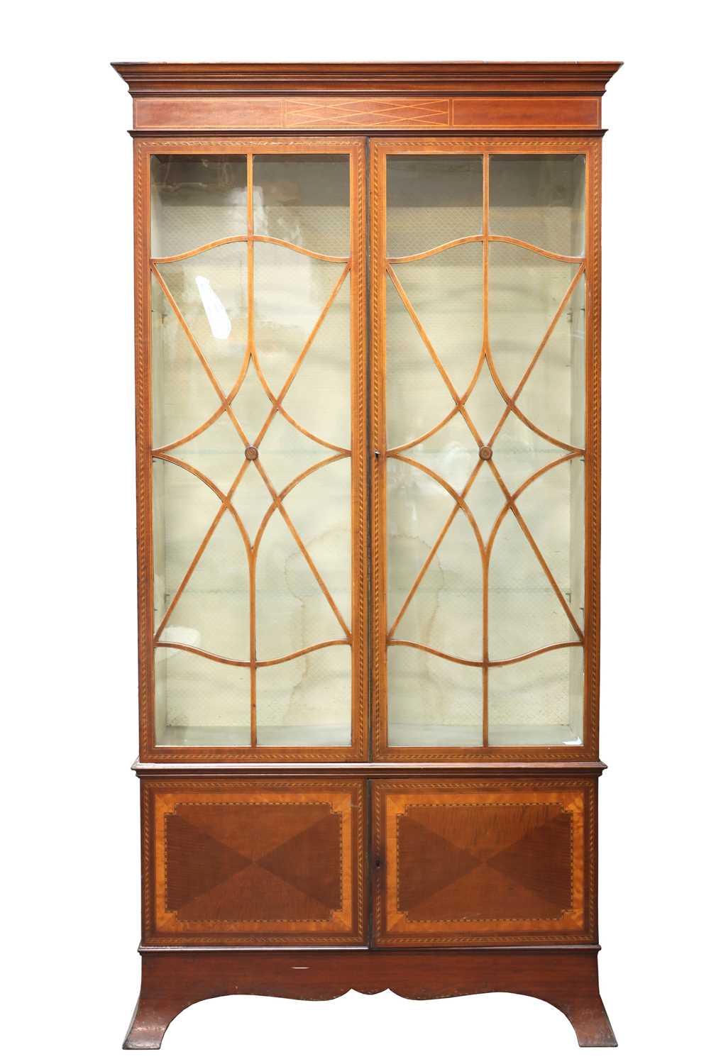 Lot 32 - A mahogany inlaid cabinet