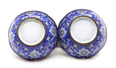Lot 141 - A pair of Chinese Canton enamel dishes or brush washers