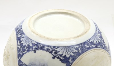Lot 209 - A Japanese blue and white jar and cover