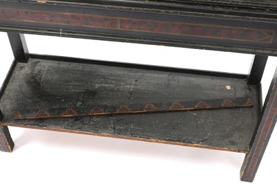 Lot 908 - An Indo-Portuguese ebony, tortoiseshell and kingwood cabinet on stand