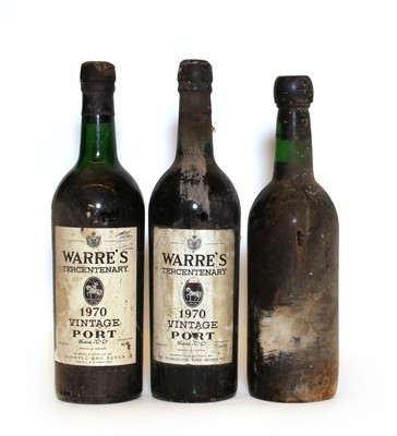 Lot 153 - Warres, Vintage Port, 1970, three bottles (one lacking label, details on capsule)