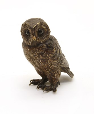 Lot 127 - An Austrian cold painted bronze owl