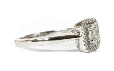 Lot 97 - A white gold diamond cluster ring