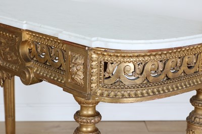 Lot 192 - A French Louis XVI-style giltwood console table