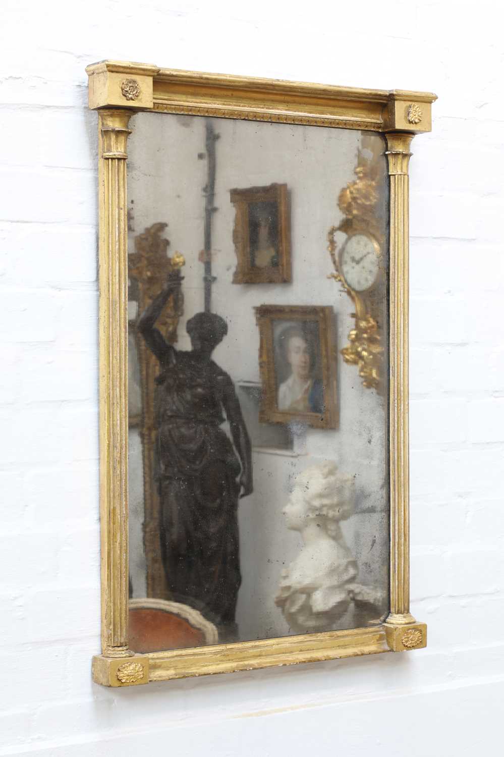 Lot 861 - A giltwood mirror,